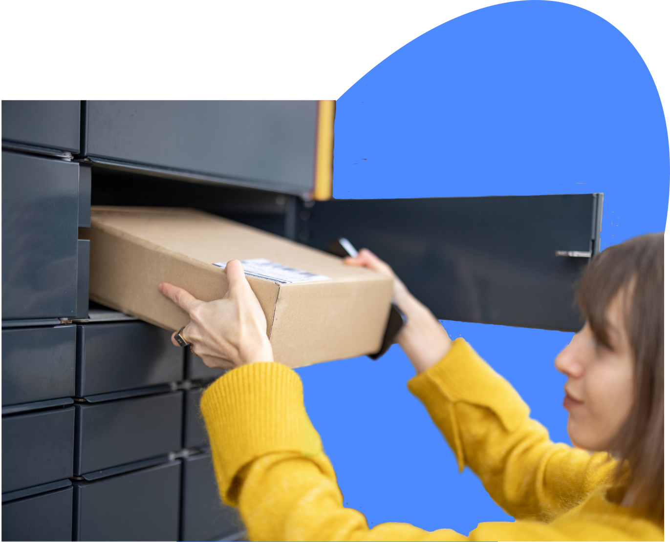 Woman Depositing into a Smart Locker